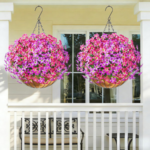 Ramo de Flores Artificiales de 30cm-100cm de Altura, Simulación de Eucalipto y Gloría de la Mañana en Plástico, para Decoración de Interiores y Exteriores - Product Image 4
