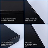 Boîte d'expédition noire vierge personnalisée avec impression couleur, en carton ondulé, faible MOQ, pliable, pour emballage cadeau