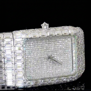 Reloj de Pulsera de Acero Inoxidable con Forma Rectangular, Estilo Hip Hop, con Moissanita Corte Baguette, Mecanismo ETA Tourbillon Analógico Único - Product Image 1