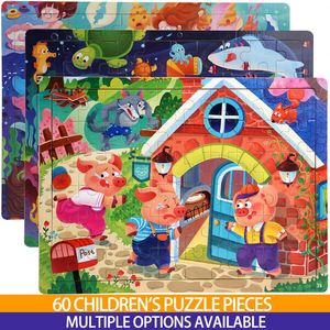 60 Piezas de Rompecabezas de Madera con Animales de Cuentos de Hadas, Personalizados, Divertidos, para Preescolar, Bebés y Jardín de Infancia - Product Image 2