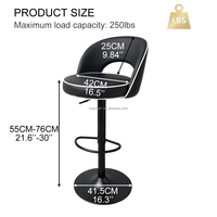 Vente d'usine - Tabourets de bar ergonomiques avec dossier rembourré noir et base en métal durable ; Tabourets de bar de luxe en gros pour la cuisine