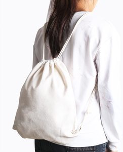 Sac à dos à cordon personnalisé en toile de coton léger et compact pour le sport et les voyages, avec logo, faible MOQ - Product Image 3