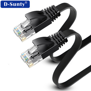 สายแพทช์คอร์ด Cat6 แบบแบน UTP ความเร็วสูง 32AWG ทองแดงแท้ สายอีเธอร์เน็ต RJ45 สีดำขาว 1ม. 2ม. 3ม. 5ม. 10ม. 15ม. 20ม. 30ม. - Product Image 6