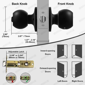 Sferisch Slim Vingerafdrukslot Zonder Gaten Te Openen Slaapkamer Huisdeur Digitale Balknop Sleutelloze Slotenmaker-Benodigdheden - Product Image 6