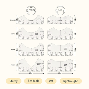 Xách Tay PVC Cai Trị Cổ T-Shirt Tùy Chỉnh Kích Thước Quần Áo Hướng Dẫn 4-Mảnh Gấp T-Shirt Cổ Công Cụ Thiết <span class=keywords><strong>L</strong></span>ập - Product Image 4