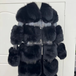 Rx furs אופנה חורף רך חדש ארוך חדש נשים נתיק מעיל עור אמיתי לנתיק מעיל פרווה גדול לשוקס נשים