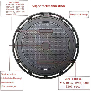 ฝาปิดท่อระบายน้ำเหล็กดัดอ่อน EN124 B125 C250 D400 แบบกำหนดเอง สำหรับทางเท้า สวนสาธารณะ และที่พักอาศัย พร้อมสีดำสำหรับทาแอสฟัลต์ - Product Image 5