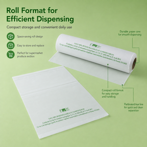 Sac de courses en rouleau en plastique biodégradable compostable thermoscellable durable personnalisé en PLA PBAT à base d'amidon de maïs pour supermarché - Product Image 3