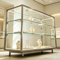 Présentoir mural pour bijoux avec éclairage LED, design écologique et durable
