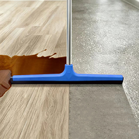 Serpillère de sol en EVA avec manche en plastique durable et écologique, essuie-glace robuste pour patio, garage, usine, sol en béton ou en carrelage