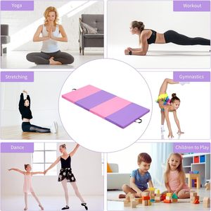 Colchoneta de gimnasia plegable para niños, de 3 pies x 6 pies / 4 pies x 8 pies, de 2 pulgadas de grosor, para ejercicio y juego en el gimnasio del hogar. - Product Image 2