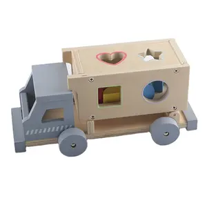 Leren Educatief Speelgoed Houten Bouwstenen Peuter Geometrie Vorm Sorter Truck Vorm Auto Speelgoed