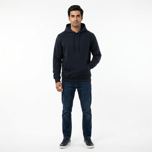 Custom High Quality 100% Cotton Printed Winter Pullover for <b>Men</b> Zipper-Up Oversized Plain Hoodie <b>Pouch</b> Pocket Embroidered Solid - Product Image 1