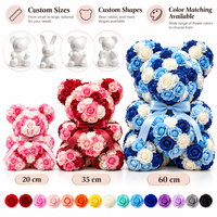 Fleurs éternelles miniatures en PE, roses, pour cadeau de Noël pour petite amie ou amie, personnalisables en gros, motif chien porte-bonheur