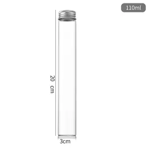 30 мм маленькая стеклянная трубка 10 мл 15 мл 20 мл 25 мл 30 мл 50 мл 60 мл 100 мл 120 мл прозрачная стеклянная бутылка для хранения с алюминиевой закручивающейся крышкой