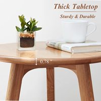 Haute qualité OEM/ODM Tavolo Table basse multifonctionnelle plateau rond Mesa Comedor Redonda Table d'appoint pieds en bois Table en bambou
