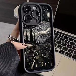 Funda para Teléfono Compatible con iPhone 17 Pro Max 16, Diseño Noche Estrellada de Van <span class=keywords><strong>Gogh</strong></span>, con Cordón, Kit de Limpieza y Pulverización - Product Image 1