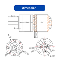 Moteur hors-bord sans balais 24V à couple élevé 300KV avec contrôle de vitesse, construction à aimant permanent, matériau métallique pour avions