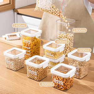 Nhà bếp tổ chức kín rò rỉ bằng chứng BPA miễn phí vuông thiết kế Pet nhựa container <span class=keywords><strong>Set</strong></span> cho thực phẩm lưu trữ cà phê đường & Trà - Product Image 3