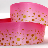 Ruban en satin personnalisé CHANG YUAN de 4 cm, impression de transfert de cœur, ruban en polyester pour emballage de cadeaux et de fleurs