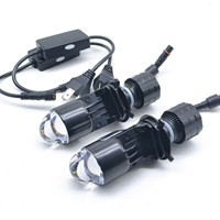 Phare de voiture universel modifié H4 avec lentille intégrée, LED combinée feux de croisement et de route, 12V 170W, projecteur puissant pour éclairage routier