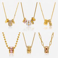 Collier pendentif tendance en acier inoxydable plaqué or 18 carats pour femme, bijoux à breloques DIY, étanche