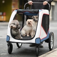 Poussette de jogging pour animaux de compagnie de qualité supérieure, durable et respirante, avec logo personnalisé, roues en caoutchouc confortables