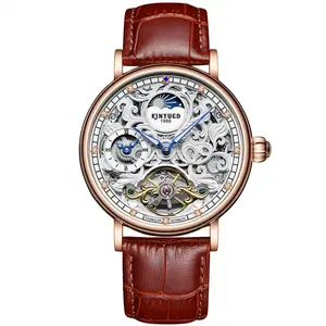 KINYUED J078 montre mécanique manuelle pour patron luxe hommes montres montre-bracelet décontractée Top marque maille bracelet squelette