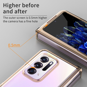 Hete Verkoop Luxe Galvaniseren Transparante Harde Opvouwbare Telefoonhoes Voor <span class=keywords><strong>Oppo</strong></span> Vind N - Product Image 4
