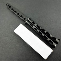 Couteau d'entraînement papillon amélioré, outil d'entraînement en acier métallique pliable, outil balisong pour les tours de retournement