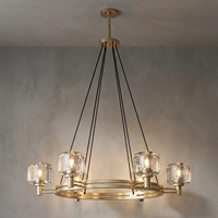 Lustre moderne en cuivre, design américain élégant, cristal vintage, art déco, pour chambre à coucher, salon, salle à manger, villa