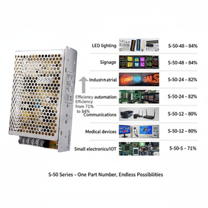 Fuente <span class=keywords><strong>de</strong></span> Alimentación Conmutada <span class=keywords><strong>de</strong></span> Salida Única <span class=keywords><strong>de</strong></span> 50W, <span class=keywords><strong>de</strong></span> CA a CC 12V 24V 48V, Serie S-50 para Equipos Industriales - Product Image 6