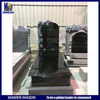 Pas cher Moderne Design Italien Tombe de Granit Pierre Tombale Monument Pierre Tombale avec Gravure Fleur