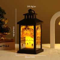 Lanternes du Ramadan Lampes à bougies LED Lanterne à vent Lanterne Eid Mubarak Lampe Ramadan Lumière LED Étoile Lune Château Lampes à vent LED