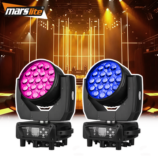 Marslite Wash Mac Aura 19*15w Moving Head Light RGBW 4in1 Wash LED 19X15 16/24ch 19x15w Wash Zoom LED Moving Head DJ Stage Light