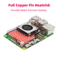 Raspberry Pi 5 Radiator kipas PWM, pendingin aktif Full tembaga untuk Raspberry Pi 5