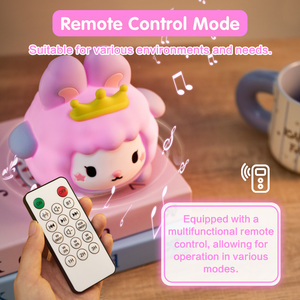Silicone Bunny ánh sáng ban đêm với tiếng ồn Trắng loa không dây và điều khiển từ xa thiết kế cho trẻ em sử dụng phòng - Product Image 4