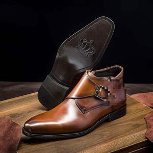 Customized Wholesale Men's High Quality Cow Leather Ankle Waterproof Chukka Casual Business Party Fashionable Outdoor Boots - Product Image 4