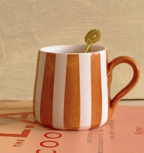 Tasse en céramique peinte à la main, esthétique, rayure bonbon, saison confortable, rose, pistache, jaune, terra, <span class=keywords><strong>beige</strong></span>, ombre de crème glacée - Product Image 6
