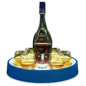 Bandeja Redonda LED Personalizada para Servir, Bandeja de Bar LED Recargable para Cerveza y Vino, para Italia, Big Whale, Jenlain, <span class=keywords><strong>Nikka</strong></span> - Product Image 1