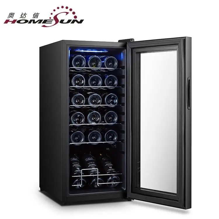 Refrigerador do vinho do sistema de refrigeração do compressor do OEM 18 garrafas, refrigerador do refrigerador do vinho da cerveja da porta de vidro