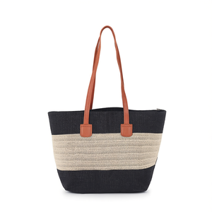 Borsa a tracolla patchwork a righe 42x28x12 cm per donna, tote casual - Product Image 1