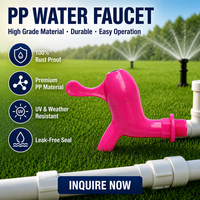 Robinet d'eau à levier unique en PP rose de Chine, Robinet de puisage en plastique résistant à la corrosion pour l'irrigation des jardins et l'usage domestique, Vente en gros OEM