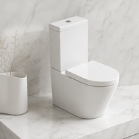 WC moderne en céramique deux pièces avec siphon en P, chasse d'eau double, abattant à fermeture douce, pour appartement