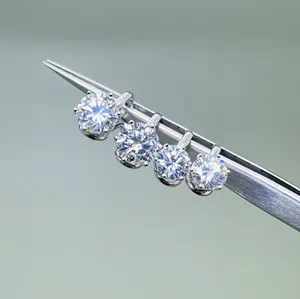 1ct 2ct 925 sterling silver luxury diamond vvs stud moissanite non pierced earrings clip on earrings backs