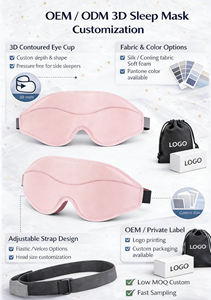 Masque de sommeil 3D profilé, MOQ à partir de 100 pièces, 100% occultant, sans fuite de lumière, pour les personnes ayant du mal à s'endormir - Product Image 2