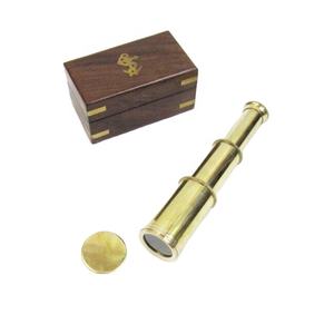 Premium Quality 6" Inch Shiny <b>Brass</b> Pullout <b>Telescope</b> With Wooden Box Indian Wholesale Vintage Design <b>Telescope</b> - Product Image 1