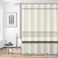Customized Manufacturer Directly Supplies 's <strong>Best</strong>-<strong>Selling</strong> Sustainable Linen Printed <strong>Bathroom</strong> Thickened Shower <strong>Curtain</strong>
