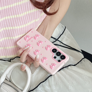 <span class=keywords><strong>Custodia</strong></span> Protettiva in Silicone Romantica Rosa Pastello con Fiocco di Perle e Stelle Sparse <span class=keywords><strong>per</strong></span> <span class=keywords><strong>Samsung</strong></span> <span class=keywords><strong>Galaxy</strong></span> S26 Ultra S25 A56 - Product Image 2