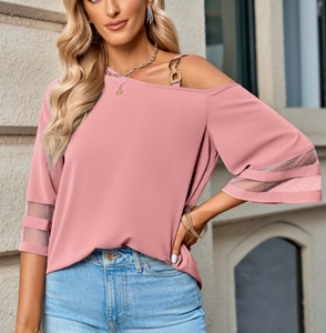 เสื้อแจ็กเก็ตแฟชั่นไหล่เดียวสำหรับผู้หญิงเสื้อเบลาส์มีสไตล์2024 - Product Image 5